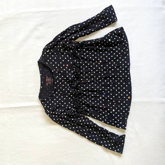 joe fresh soft polkadot long sleeve ruffle top 2T toddler girls - Picture 1 of 5